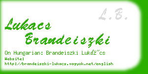 lukacs brandeiszki business card